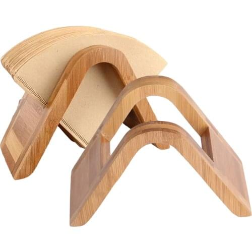 Bamboo Wood Coffee Filter Holder Dispenser Filter Paper Rack Display Shelf Storage 100pcs Filtering Paper Storage Rack Stand