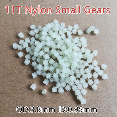 Free Shipping 4pcs 10pcs 11T Nylon Plastic Small Coreless Motor Gears For R/C Quadcopter Spare Parts Drone Accessories