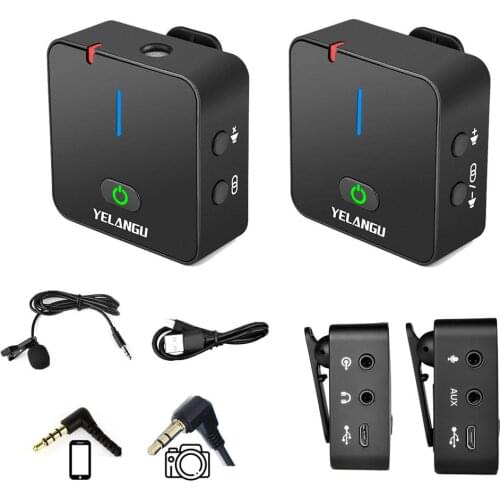 2.4G Wireless Lavalier Microphone Lapel Clip-on Mic Vlog For Smartphones DSLR Cameras Webcast Live Voice Video Recording