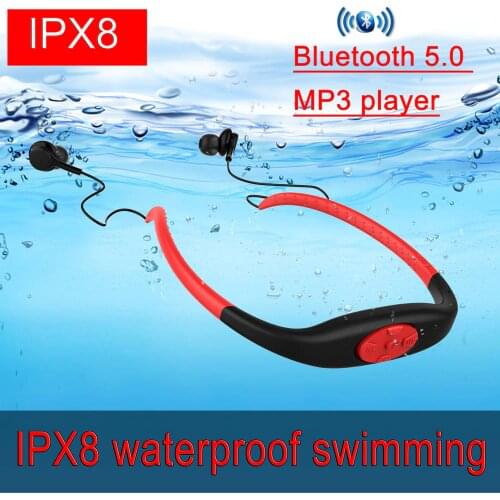 New IPX8 bluetooth earphone 2020 FM stereo earphone waterproof swimming earphone mini sports wireless headphone mp3 player 8GB
