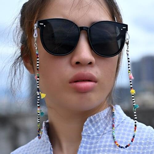 Rice Beads Pendant Color Sunglasses Glasses Chain For Womens Strap Hang Spectacle Cord Holder Lanyards Luxury Fashion 2021 New