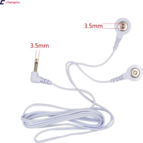 Free shipping hot selling 500pcs/lot DC 3.5MM 2 in 1 Head electrode wires /cable for digital device and TENS machine