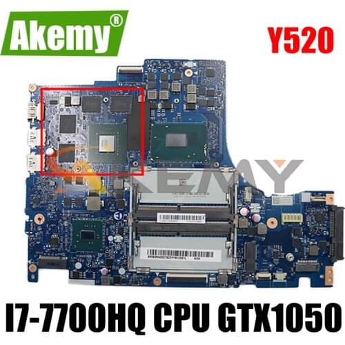 For Lenovo Legion Y520 Y520-15IKBN laptop motherboard DY512 NM-B191 motherboard W/ i7-7700HQ CPU GTX 1050 GPU Mainboard