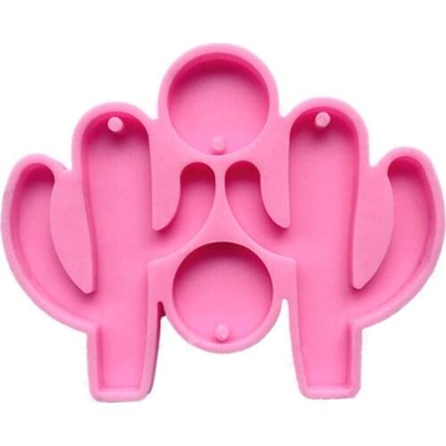 H9ED Cactus Pendant Mold S/M/L Cactus Earrings Mold Serving Board Silicone Mold Home Decoration Mold Suitable for Women