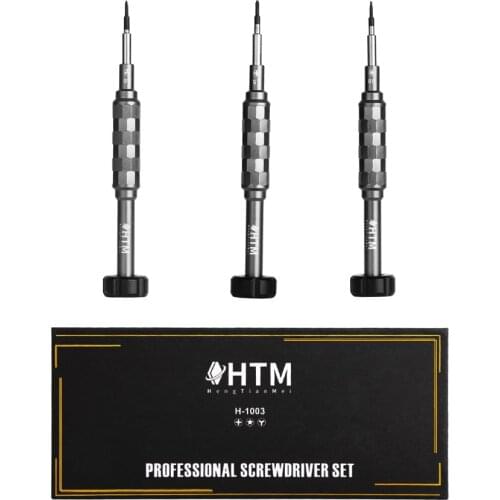 HTM Precision Screwdriver Kit High Hardness S2 Alloy Mini Screwdriver Convex Cross Y0.6 Pentalobe Phillips For Repair Tool Set