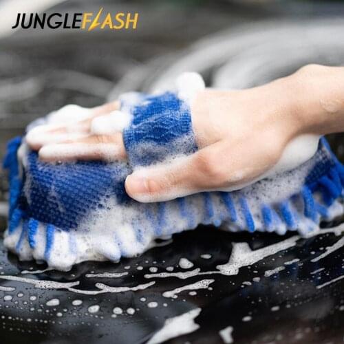 JUNGLEFLASH Car Wash Gloves Cleaning Sponge Auto Chenille Accessories Car Body Windshield Window Cleaning Tools Drop Shipping