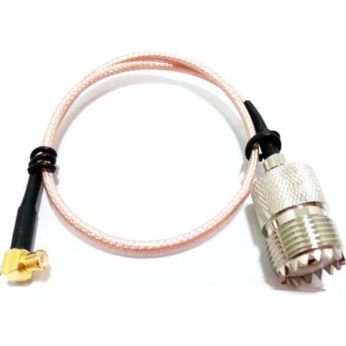 RG316 15cm Cable MCX Male Plug Right Angle To SO239 UHF Female Jack 6in Pigtail Connector