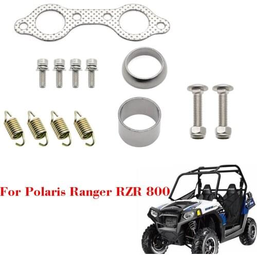 ATV Parts Exhaust Muffler Manifold Gasket Spring Rebuild Kit For Polaris Ranger RZR 800 EFI 2011 2012 2013