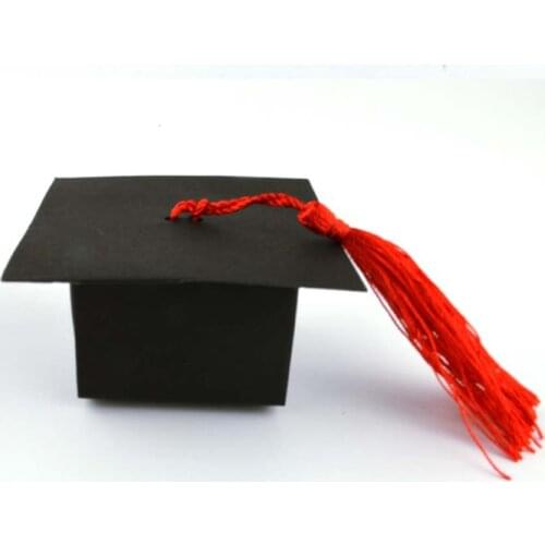 50pcs Laser Cut Doctorial Hat Wedding Candy Boxes Favor Paper Gift Boxes European Graduation Promotion Celebration Party Decor