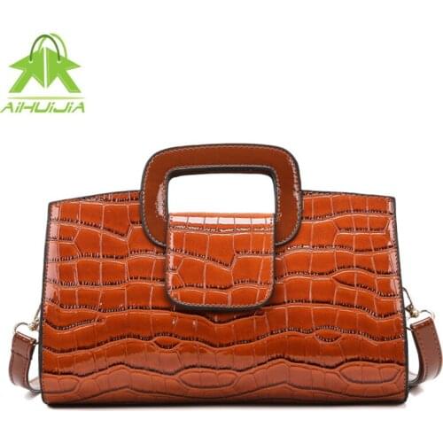 Fashion All-match Crocodile Pattern Womens Shoulder Bags Messenger Bag 2021 New High Quality Pu Leather Women Travel Handbag