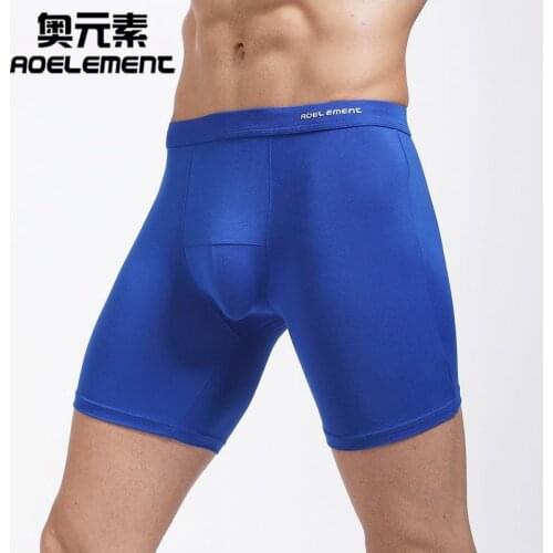 Mens Sports Long Legs Health Underwear Modal Boxer Pants Running Wear Legs Pants Quick Dry Long Boxer Pants