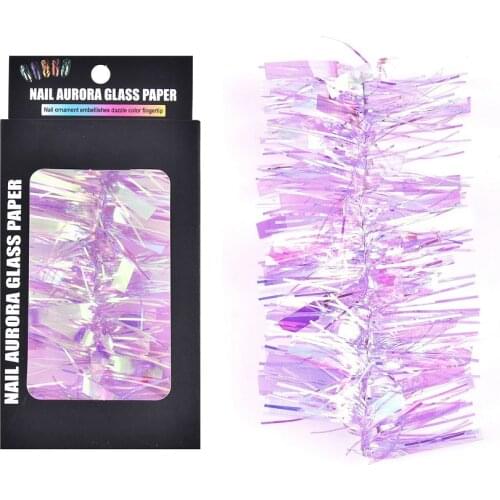 New 1Box Nail Art Sticker Glass Symphony Paper 3D Nail Design Decoration Decal Colorful Laser Mirror Sticker DIY Wholesale