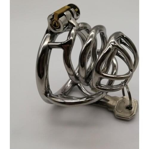 New! Prevent Extramarital Sex,Cock Cage,Stainless Steel Male Chastity Device,Penis Lock,Cock Ring,Chastity Belt,Sex Toy,128