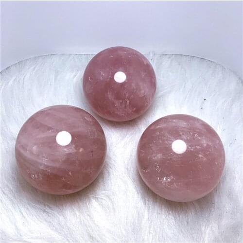 Wholesale prices70-80mm globe Natural rose quartz ball reiki healing crystals sphere for home decoration