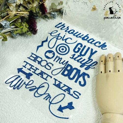 Panalisacraft 1 sheet Boy Glitter sentiments Scrapbooking Creative Stickers for Cards Decor Handmade embellishment