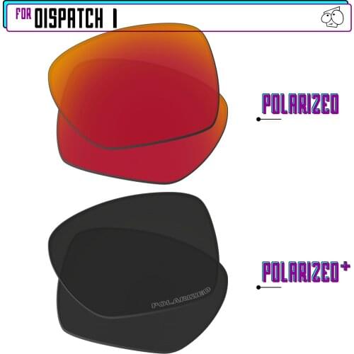 EZReplace Polarized Replacement Lenses for - Oakley Dispatch 1 Sunglasses - Black P Plus-Red P
