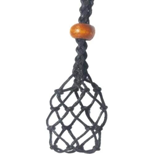 Necklace Cord Empty Stone Holder, Necklace Cord for Crystals, Quartz Raw Stone Necklace Cord, Adjustable