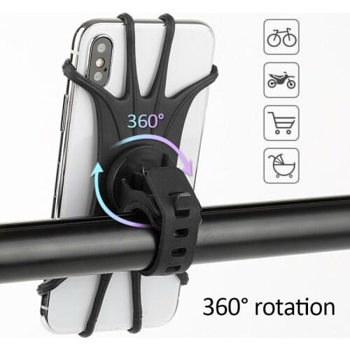 Silicone Bicycle Phone Holder for IPhone 11 pro max 6 7 8 plus X Xr Xs for Mobile Phone Mount Band Bike GPS Clip Bicycle Racks