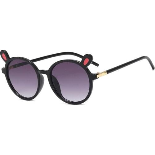 Children Boy Girl Cute Cartoon Rabbit Ear Shape Round Sunglasses Gift For Kids Vintage Sunglasses UV400 Protection