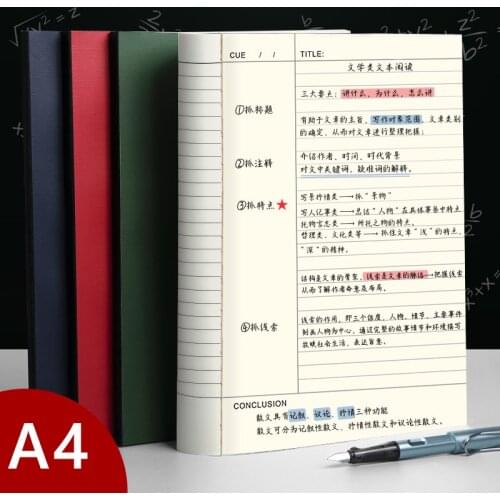 Cornell Notebooks Horizontal Line Grid Page A4 Thickened Large Super Thick Book Diary Planner Mind Map Stationery For Study Work