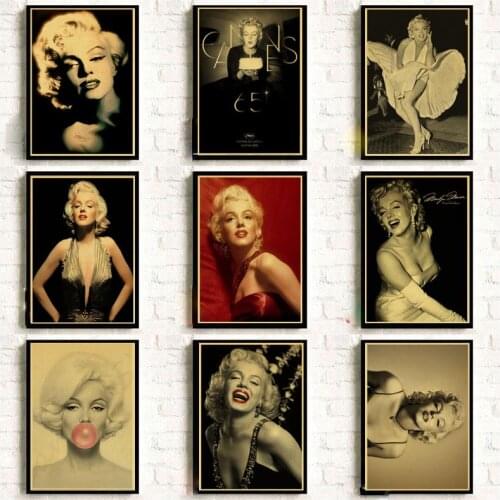 Famous actress Marilyn Monroe Vintage Posters For Home/Bar/Living Decor kraft Paper high quality poster wall sticker