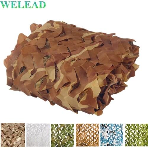 WELEAD 1.5x6M Reinforced Camouflage Net with Mesh for Garden Gazebo Decor Hunting Sun shelter Netting Army Camo Hunting Voile