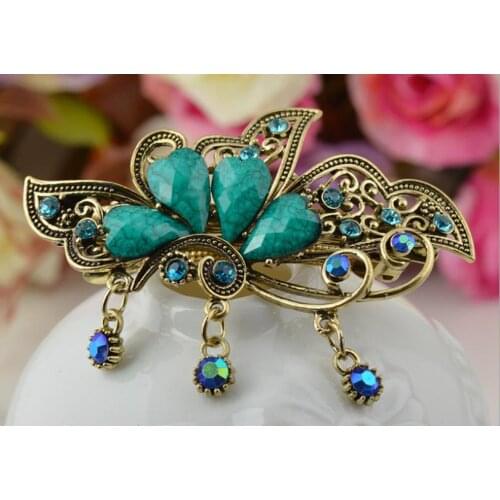 1Pc Retro Rhinestone Flower Hair Clips Elegant Women Barrettes Hairclips Hairpins Beauty Hair Barrette Hairgrip Hair Accessories