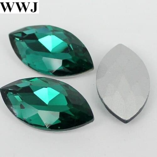 Green zircon Color Navette Fancy Stone Horse Eye Glass Crystal For Jewelry Making3x6mm4x8mm5x10mm ,7x15mm,9x18mm,13x27mm,17x32mm