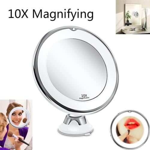 Led Makeup Mirror Vanity Mirror Light Make up Mirror Led Miroir Grossissant 10X Magnifying Cosmetic Mirrors with Light Droppship