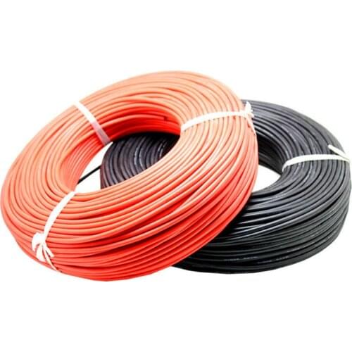 1meter Red+1meter Black Silicon Wire 12AWG 14AWG 16AWG 22AWG 24AWG Heatproof Soft Silicone Silica Gel Wire Cable