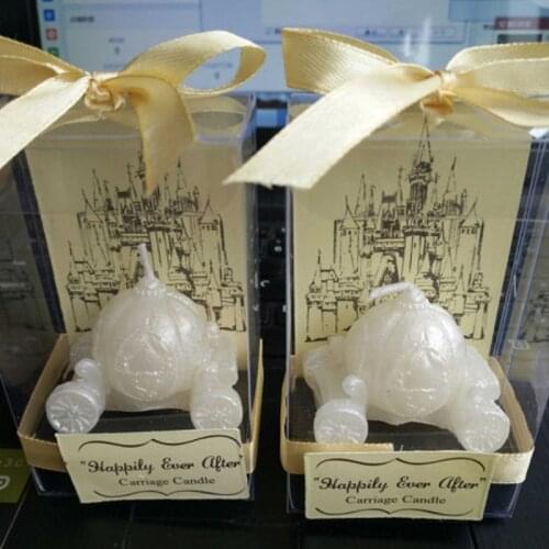 100pcs Wedding Favors Gifts for Guests - Happily Ever After Carriage Candle Favor Baby Shower Party Favor lin3788