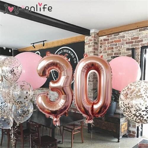 40inch 30/40/50/60 Anniversary Aluminium Foil Balloons Happy Birthday Balloons Bachelor Party Wedding Decoration Supplies