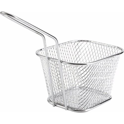 8pcs French Fries Basket Small Fried Basket Mini Fried Chicken Basket Stainless Steel Multifunctional Snack Basket