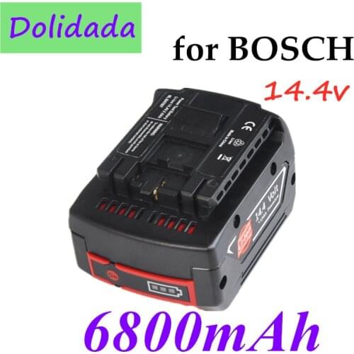14.4V 6800mah Rechargeable Li-ion Battery Cell Pack for BOSCH Cordless Electric Drill, Screwdriver BAT607 BAT607G BAT614 BAT614G