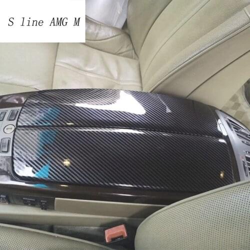 Car styling Carbon fiber For BMW 7 series E65 E66 Stowing Tidying Armrest box protect stickers covers Interior Auto Accessories