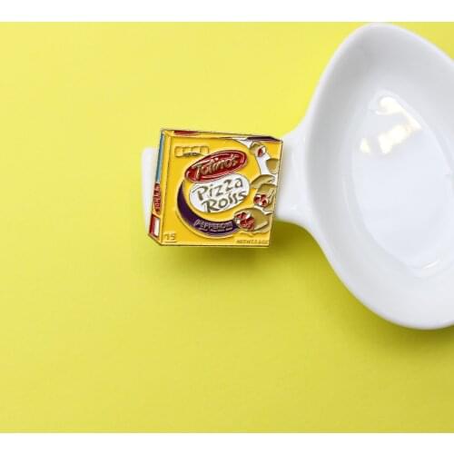 Brand delicious snack Enamel Brooch Red bean pie biscuit Lapel Pin Pocket hat shirt Badge pins brooches