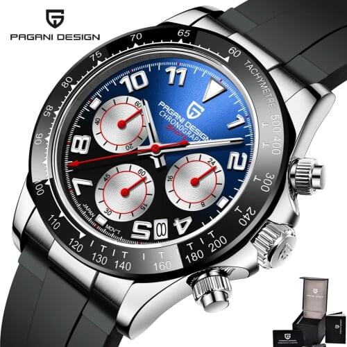 Men Watch Top Brand Luxury Pagani Design Japan VK63 Sports Quartz Mens Watches 100m Waterproof Chronograph Relogio Masculino New