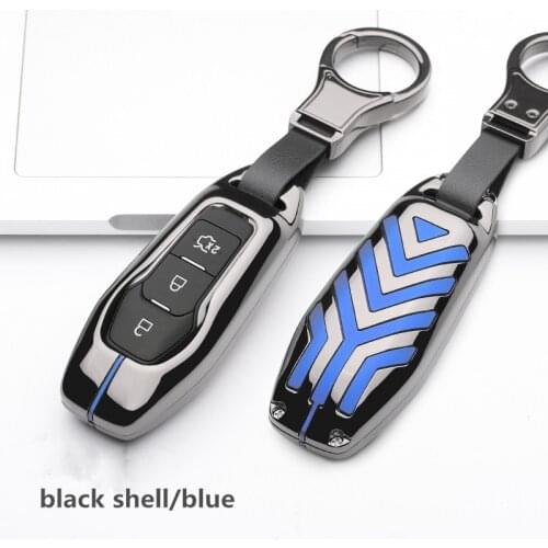 Zinc Alloy Car Smart Remote Key Case Cover Auto Protect Key Shell Covers For Ford Edge Mondeo Mustang For Ford Keys Keychain