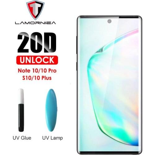 For Samsung Note 10 Pro UV Glass Screen Protector With FINGERPRINT Unlock For Samsung S10 Plus S10 5G Note 10 Pro UV Glass Film