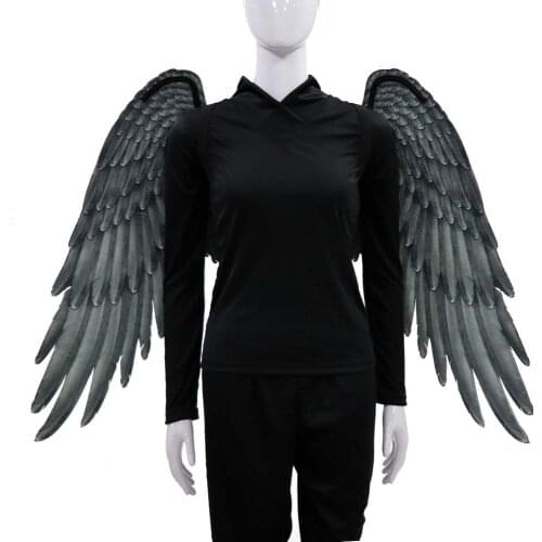 Carnival Mardi Gras Halloween Unisex Oversized Black and White Angel Wings Dark Demon Wings Black and White Wings