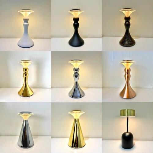 Bar Metal Table Lamps Portable Battery Desk Retro style Night Lights Led Dining Room Bedroom Bedside Restaurant Chargeable Lamps