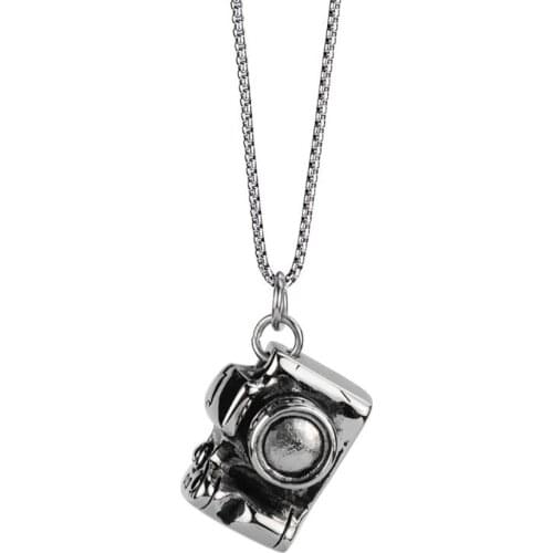 Stainless Steel Vintage Single-lens Reflex Camera Men Pendant Necklace Jewelry SLR Best Jewelry Boyfriend Gift For Him