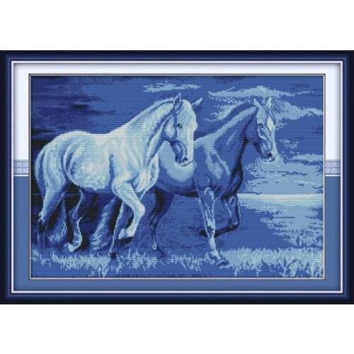 Walking together 2 cross stitch kit aida 14ct 11ct count print canvas cross stitches needlework embroidery DIY handmade