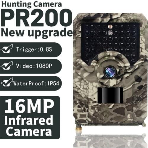 New PR200 PRO Hunting Camera Trail 1080P Wildlife Monitoring Outdoor 16MP Photo Trap for security Infrared Sensors Night Vision