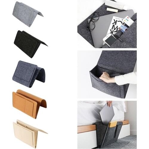 Wardrobe Organizer Bed Storage Bag Pocket Felt Bedside Hanging Table Sofa Bedroom Organizer Holder Anti-Slip Closet Organizer