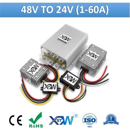 DC to DC 48v to 24V 1A to 60A Switching Power Converter Step Down 48 Volt to 24 Volt Buck Regulator Truck Voltage Transformer
