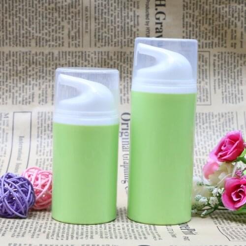 Green Empty Airless Pump Plastic Bottles 50ml 80ml Emulsion Bottle Lotion On Travelling Cosmetic Packaging 10pcs/lot Free Ship
