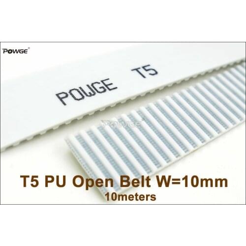 POWGE 10meters T5 Timing Belt T5-10 Width=10mm Pitch=5mm T5 10 PU With Steel Core Open Belt AT5 Belt Fit T5 Pulley High Quanlity