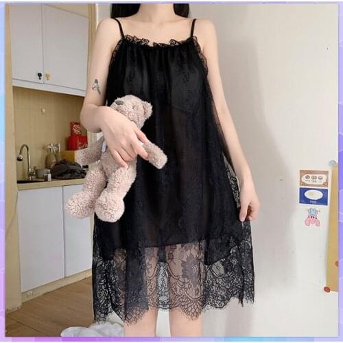 Sexy Night Dress Women Sexy Nightgown Sleepwear Solid Erotic Dresses Sleeveless Backless Nightie Nightwear Female Clothes