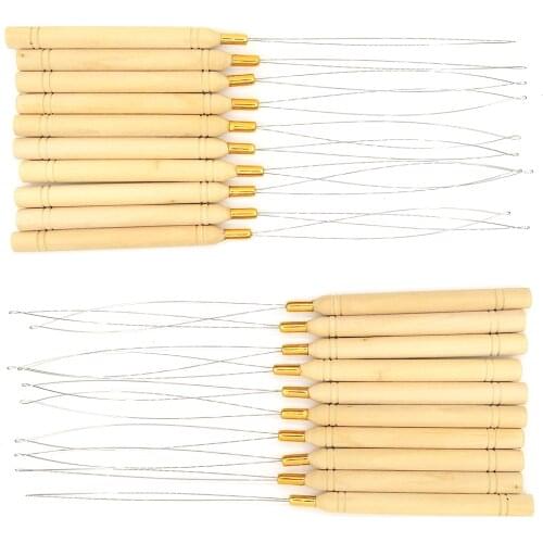 Hair Extensions Loop Micro Rings Links Beads Needle Threader Wire Pulling Hook Tool Used For Hair Human Hair Feather Extension